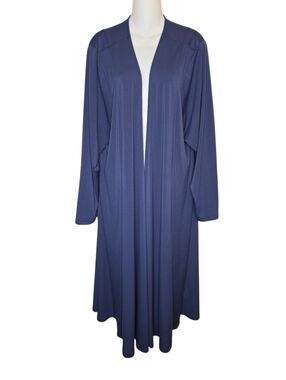Torrid Size 4 (4X) Navy Blue Crepe Long Sleeve Open Front Duster Cardigan